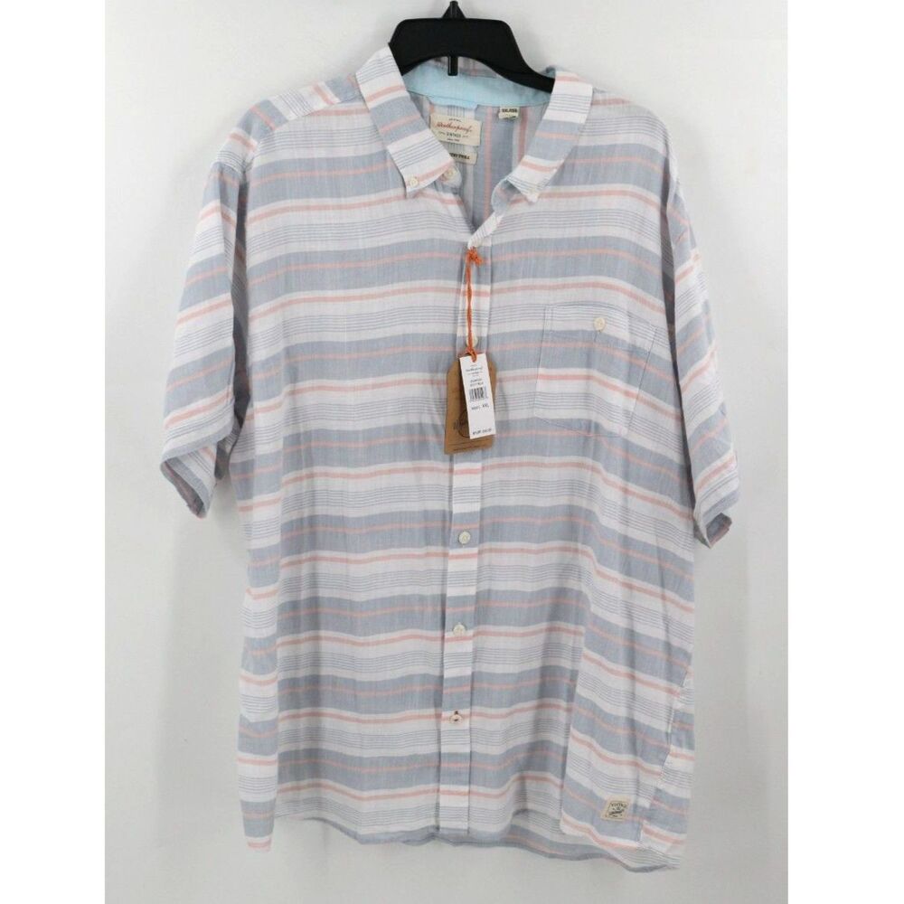 Weatherproof Mens Country Twill Short Sleeve Casual Button Down Shirt Size XXL